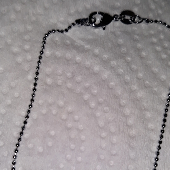 Hello Kitty Crystal Charm Necklace silver pl over ss with 16-18"chain NEW - Picture 3 of 7